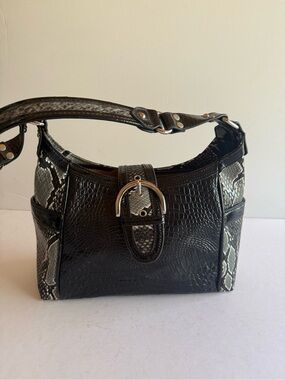🐊 Madi Claire Leather Croc-Embossed Shoulder Bag with Snake-Print 🐊